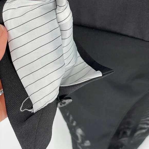 NWT Zara Black Gabardine Double Breasted Long Sleeve Collared Tuxedo Bodysuit M - Picture 6 of 13